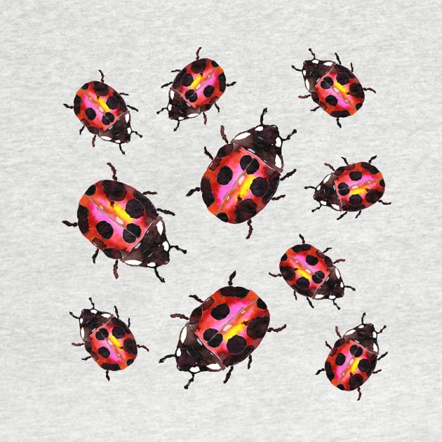 Watercolor Ladybugs by ZeichenbloQ